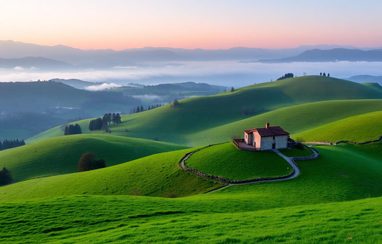 Colline biellesi all'alba